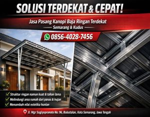 DESAIN KUAT & TAHAN LAMA! 0856-4028-7456 Jasa Pembuatan Kanopi Sliding Manual di Semarang Kudus