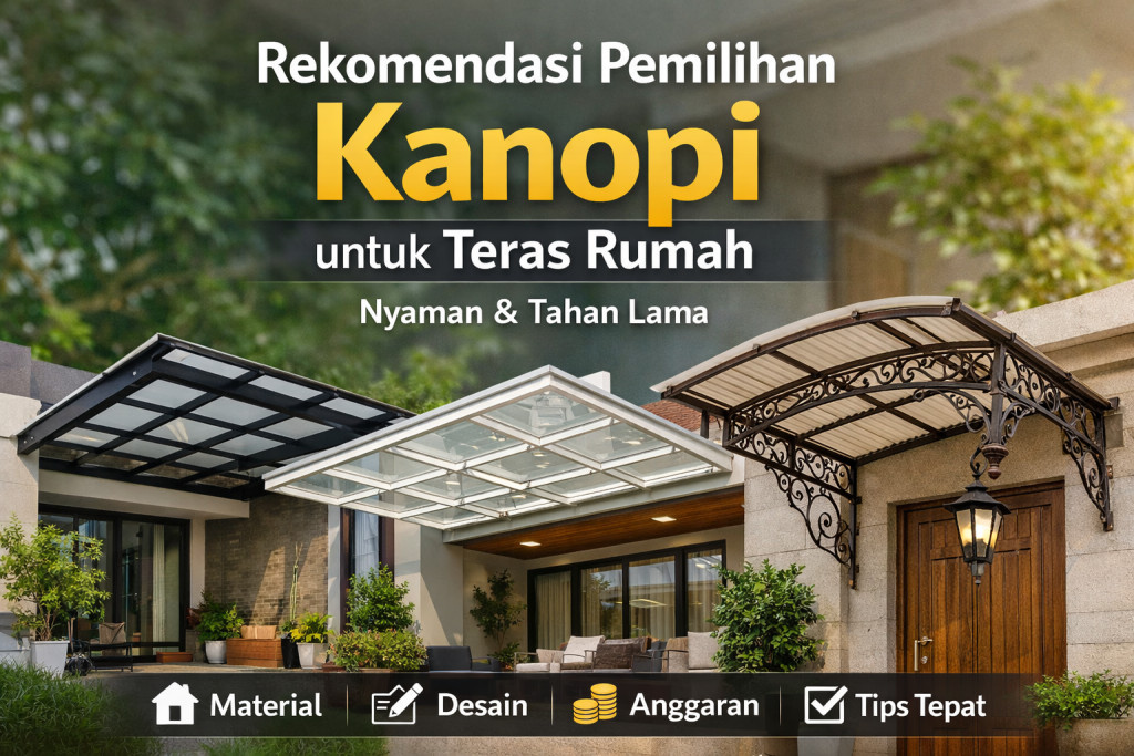 rekomendasi pemilihan kanopi untuk teras rumah