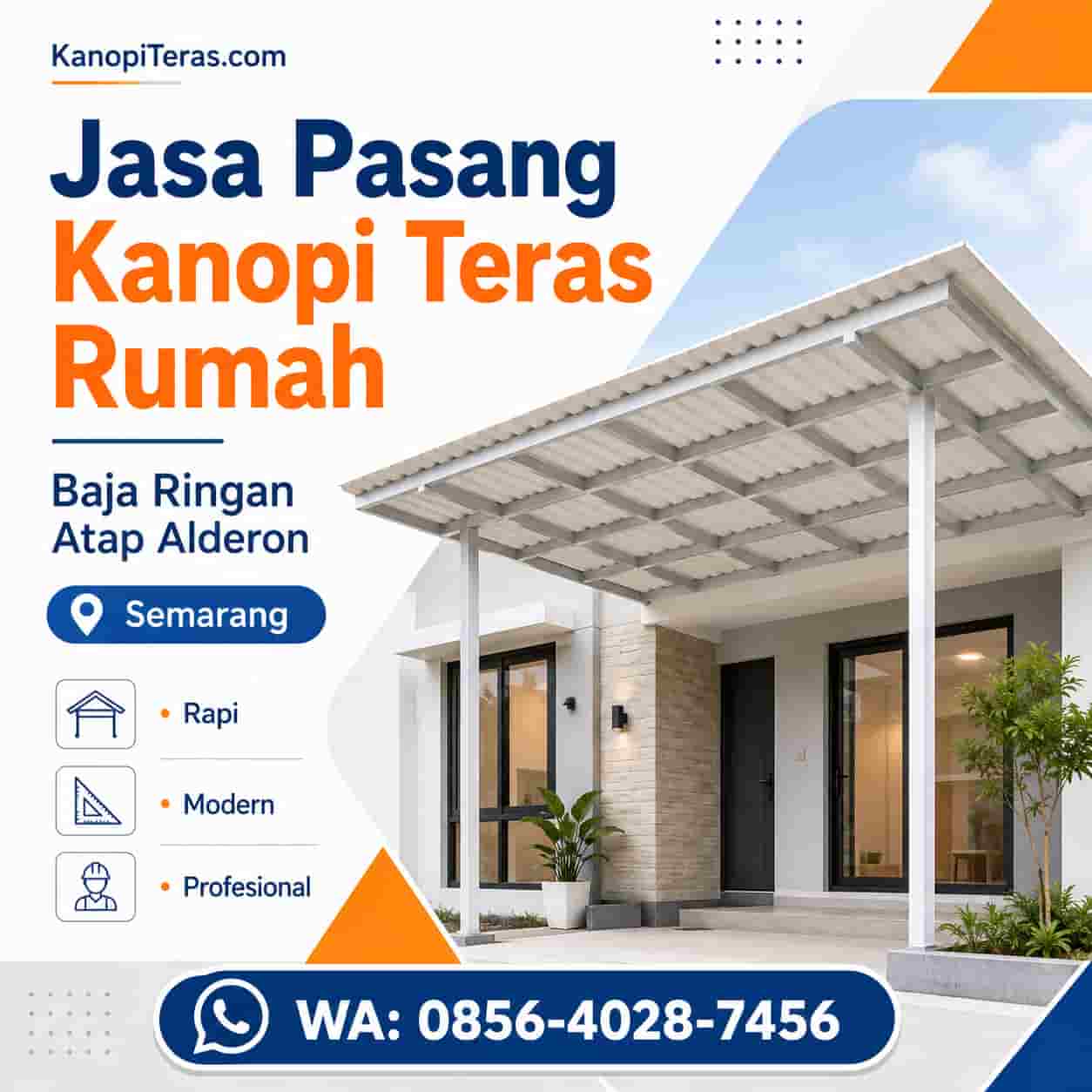 kanopi teras rumah baja ringan atap alderon di semarang (1)