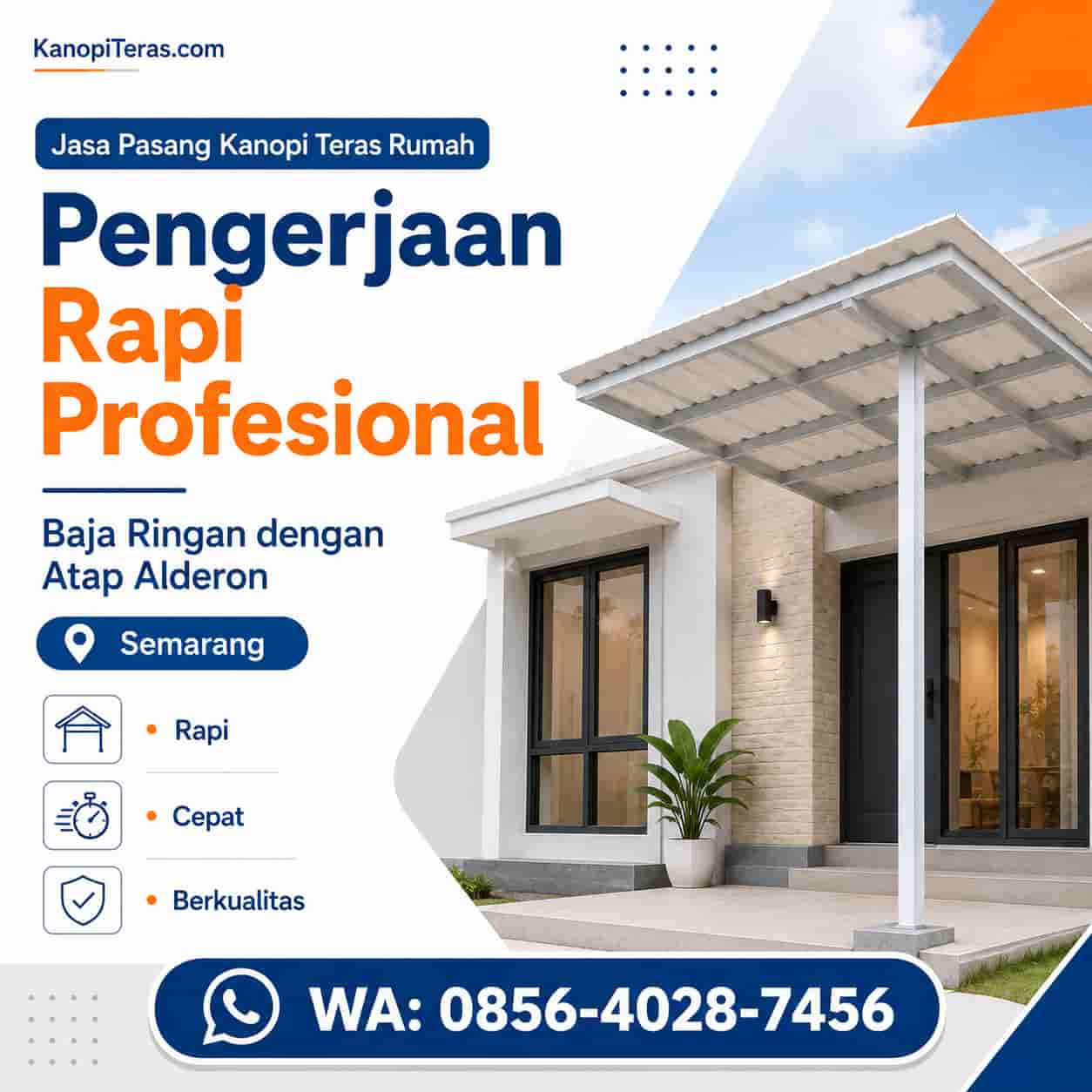 kanopi teras rumah baja ringan atap alderon di semarang (7)