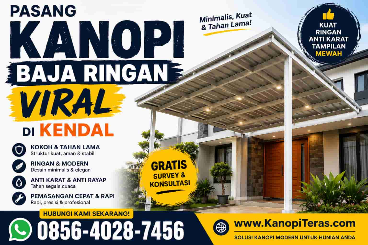 pasang kanopi baja ringan viral di kendal 1